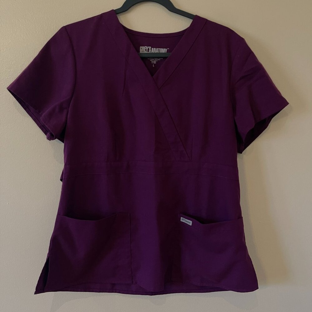 Womens Grey's Anatomy Signature By Barco Burgundy Scrub Top